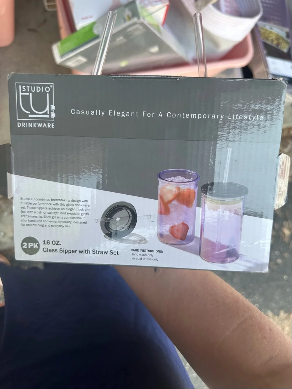 NWT!! Large Iridescent Acrylic Glasses (2)